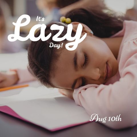 child sleeping on desk for lazy day celebration concept - Download Free Stock Templates Pikwizard.com