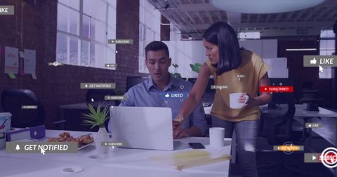 Social Media Engagement in a Busy Modern Office Environment - Download Free Stock Images Pikwizard.com