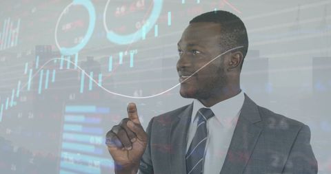 Futuristic Stock Market Technology with Business Leader