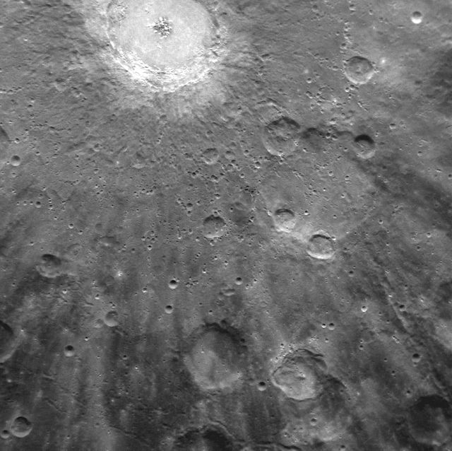NASA image acquired: March 29, 2011  Bright rays, consisting of impact ejecta and secondary craters, spread across this NAC image and radiate from Debussy crater, located at the top. The image, acquired yesterday during the first orbit for which MDIS was imaging, shows just a small portion of Debussy's large system of rays in greater detail than ever previously seen. Images acquired during MESSENGER's second Mercury flyby showed that Debussy's rays extend for hundreds of kilometers across Mercury's surface. Debussy crater was named in March 2010, in honor of the French composer Claude Debussy (1862-1918).   On March 17, 2011 (March 18, 2011, UTC), MESSENGER became the first spacecraft to orbit the planet Mercury. The mission is currently in its commissioning phase, during which spacecraft and instrument performance are verified through a series of specially designed checkout activities. In the course of the one-year primary mission, the spacecraft's seven scientific instruments and radio science investigation will unravel the history and evolution of the Solar System's innermost planet. Visit the Why Mercury? section of this website to learn more about the science questions that the MESSENGER mission has set out to answer.  Credit: NASA/Johns Hopkins University Applied Physics Laboratory/Carnegie Institution of Washington  <b><a href="http://www.nasa.gov/centers/goddard/home/index.html" rel="nofollow">NASA Goddard Space Flight Center</a></b> enables NASA’s mission through four scientific endeavors: Earth Science, Heliophysics, Solar System Exploration, and Astrophysics. Goddard plays a leading role in NASA’s accomplishments by contributing compelling scientific knowledge to advance the Agency’s mission.  <b>Follow us on <a href="http://twitter.com/NASA_GoddardPix" rel="nofollow">Twitter</a></b>  <b>Join us on <a href="http://www.facebook.com/pages/Greenbelt-MD/NASA-Goddard/395013845897?ref=tsd" rel="nofollow">Facebook</a></b>