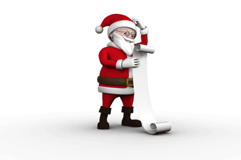 transparent cartoon santa reading long wish list - Download Free Stock Videos Pikwizard.com