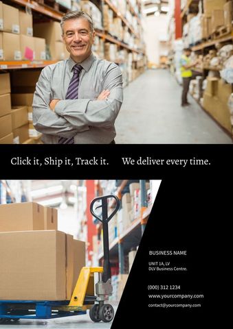 confident manager promoting logistics services innovation - Download Free Stock Templates Pikwizard.com