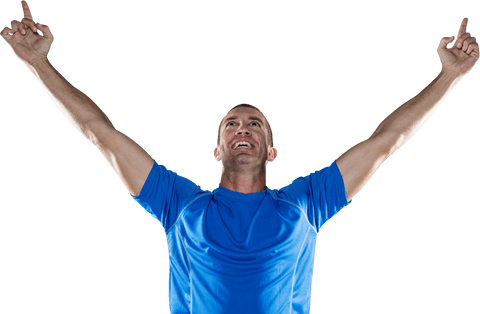 Transparent Enthusiastic Athlete Celebrating Victory