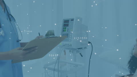 Doctor Examining Patient with Digital Health Interface