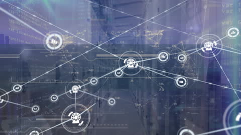 Digital Network Connections Over Server Room Canopy