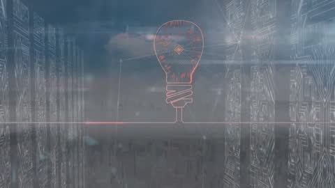 Technological Innovation Concept Lights Up Global Connections