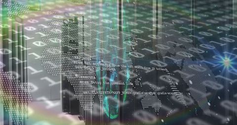Binary Data Streams in Modern Data Center with Global Connectivity - Download Free Stock Images Pikwizard.com
