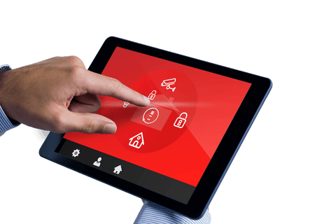 Hand Interacting with Digital Lock Interface on Transparent Tablet - Download Free Stock Videos Pikwizard.com