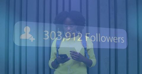 Social Media Influence Concept with Smartphone and Follower Counter