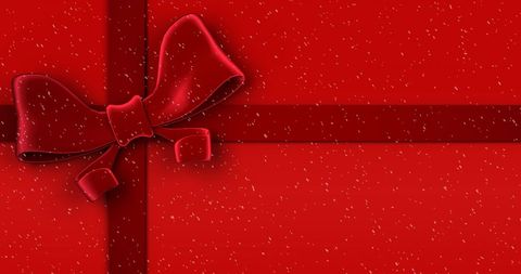 Festive Red Gift Box with Snowfall Effect Minimalist Design - Download Free Stock Images Pikwizard.com