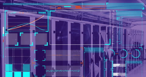 Futuristic Digital Interface with Server Technology