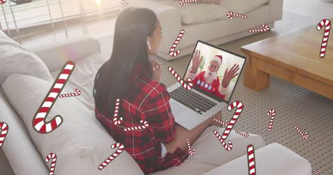Festive virtual holiday chat with santa claus
