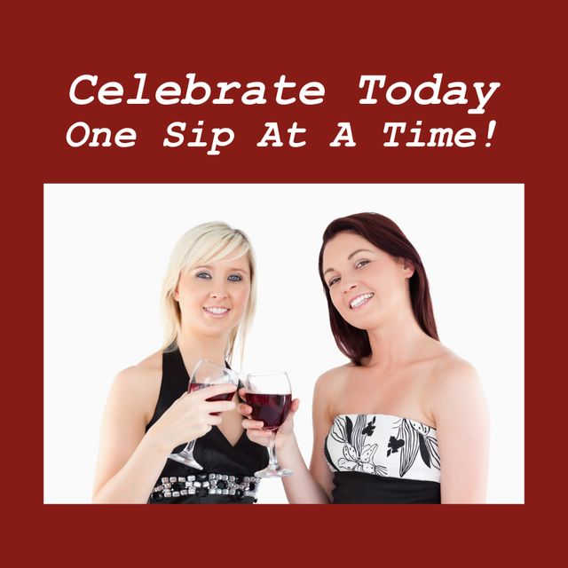 Happy Women Celebrating with Wine Glasses - Download Free Stock Templates Pikwizard.com