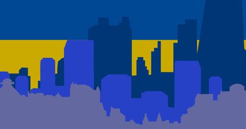City Silhouette Over Ukraine Flag Oasis - Download Free Stock Images Pikwizard.com