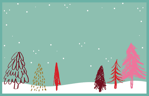 whimsical transparent winter landscape with stylized christmas trees - Download Free Stock Videos Pikwizard.com