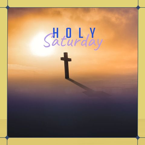 Holy Saturday Celebration with Cross Silhouette and Rising Sun - Download Free Stock Templates Pikwizard.com