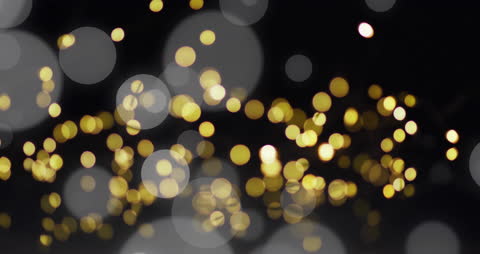 Golden Bokeh Lights on Dark Background with Overlay