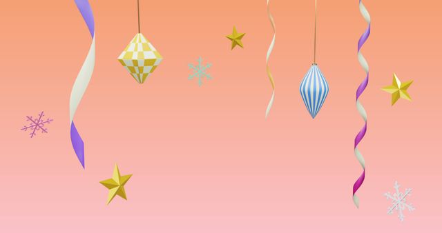 Festive Christmas Decorations on Pink Gradient - Download Free Stock Images Pikwizard.com