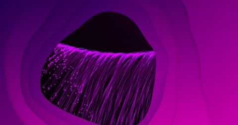 Digital Abstract Shapes with Vibrant Purple Lines