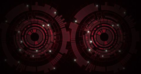 Abstract Digital Interface with Rotating Circles on Black Background - Download Free Stock Images Pikwizard.com