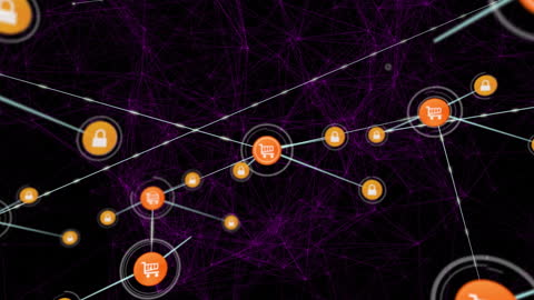 Digital Network Security Locks and Shopping Carts Connections