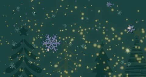 Festive Snow Falling on Trees Animated Graphic