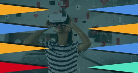 Diverse Woman Immersed in Virtual Reality Experience