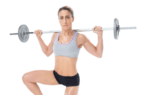 transparent strong female athlete lifting barbell confidently - Download Free Stock Videos Pikwizard.com