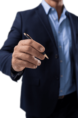 Transparent Businessman Holding Pen in Writing Gesture - Download Free Stock Videos Pikwizard.com