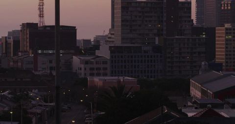 Cityscape View with Urban Towers at Dusk