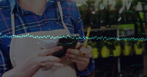 Digital Financial Visualization over Retail Concept