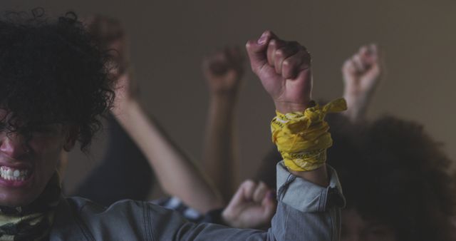 Protesters Raising Fists in Unity - Download Free Stock Images Pikwizard.com