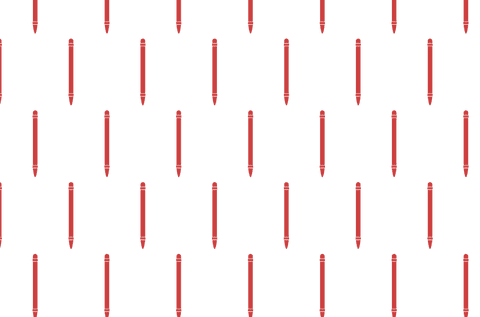 Rows of red pencils on transparent background for design