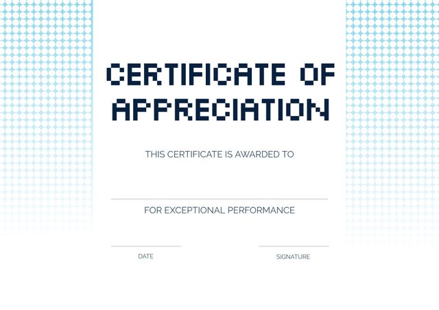 Modern Certificate of Appreciation Layout with Blue Grid Design - Download Free Stock Templates Pikwizard.com