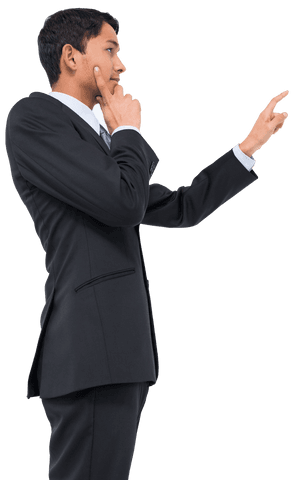 Transparent Background Focused Businessman Pointing Objectively - Download Free Stock Videos Pikwizard.com