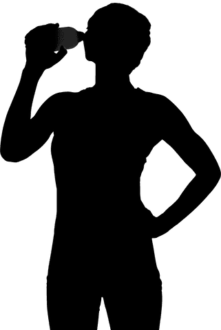 transparent silhouette of sporty woman drinking water - Download Free Stock Videos Pikwizard.com