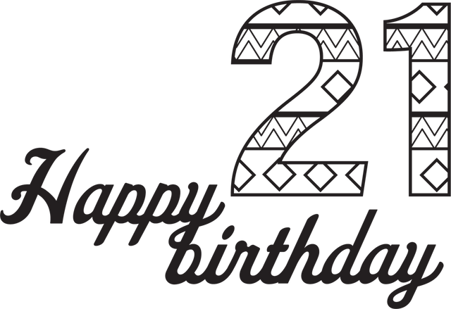 Transparent 21st Birthday Illustration with Text and Decorative Number - Download Free Stock Videos Pikwizard.com