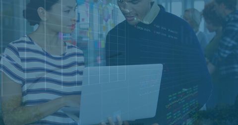 Financial Data Analysis with Diverse Collaboration in Modern Office - Download Free Stock Images Pikwizard.com