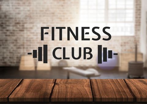 motivating gym interior with fitness club text - Download Free Stock Templates Pikwizard.com