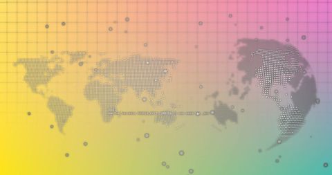 Global Network Visualization in Abstract Style with Grids and Gradient - Download Free Stock Images Pikwizard.com