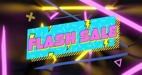 Vibrant Flash Sale Banner with Futuristic Design