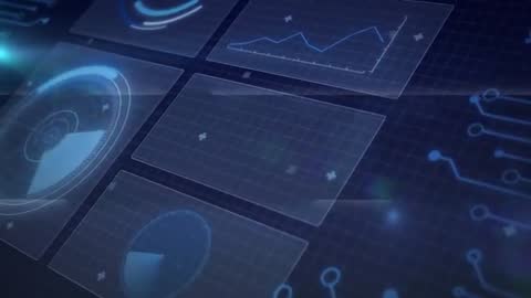 Futuristic Interface Design with Graphs and Data Visualization