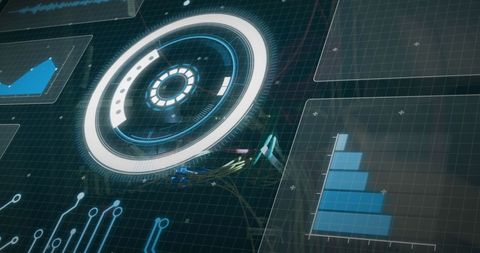 Futuristic Digital Interface with Graphs and Data Connections - Download Free Stock Images Pikwizard.com