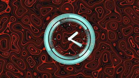 Futuristic Clock Animation with Technology Interface