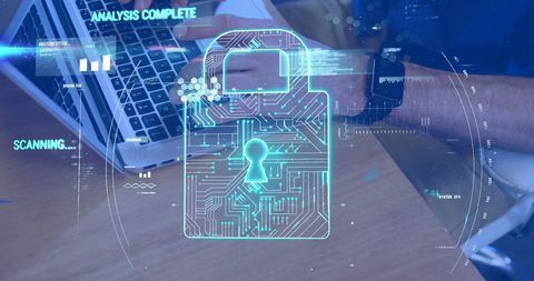 Digital Security Concept with Lock and Data Overlay - Download Free Stock Images Pikwizard.com