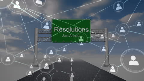 Digital Network Over Road Showing Resolutions Ahead