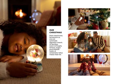 Family Enjoying Warm Christmas Evening Together