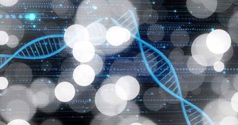 DNA Strands Over Data Processing Interface in Digital Concept
