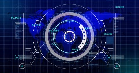 Digital Interface with Data Processing on Global Map - Download Free Stock Images Pikwizard.com