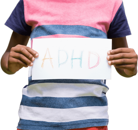 child holding transparent adhd sign made with crayons - Download Free Stock Videos Pikwizard.com
